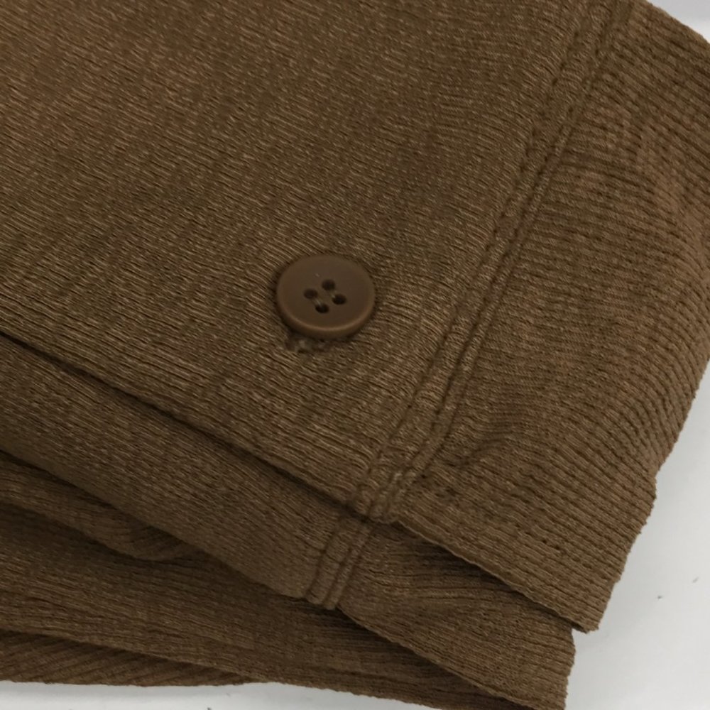 Brown Ribbed Long Sleeve Collared Button Down - image 3